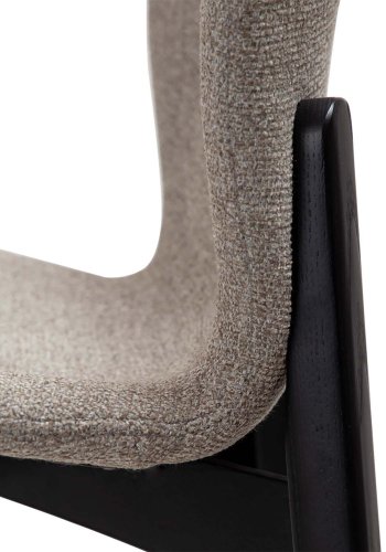 DAN-FORM Paragon barkrakk, med ryggsttte og fotsttte - brunt boucléstoff og svart asketre