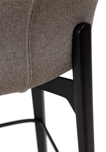 DAN-FORM Paragon barkrakk, med ryggsttte og fotsttte - brunt boucléstoff og svart asketre