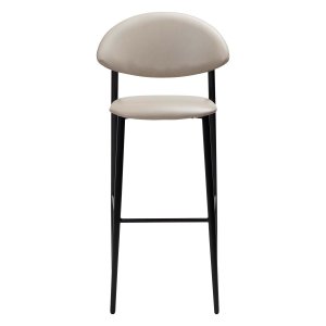 DAN-FORM Tush barstol, med ryggstöd och fotstöd - kashmir konstläder och svart stl