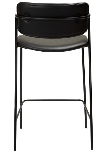 DAN-FORM Zed bänkstol, med ryggstöd, armstöd och fotstöd - vintage svart konstläder och svart stl