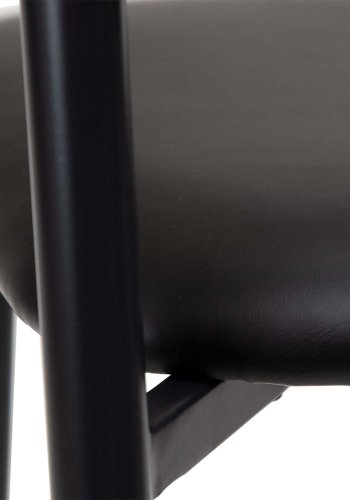 DAN-FORM Tush counter stol, med ryggstöd och fotstöd - vintage svart konstläder och svart stl
