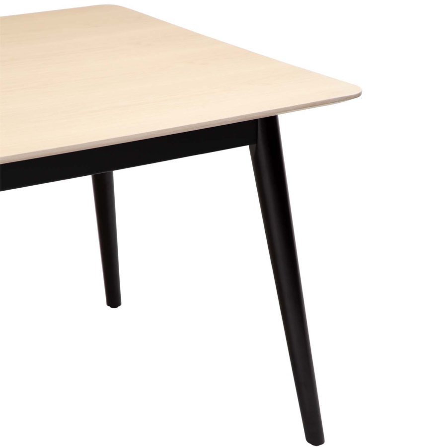 DAN-FORM Yolo Esstisch, rechteckig – weiß gekalktes Eichenfurnier und schwarzes Holz (100x220)