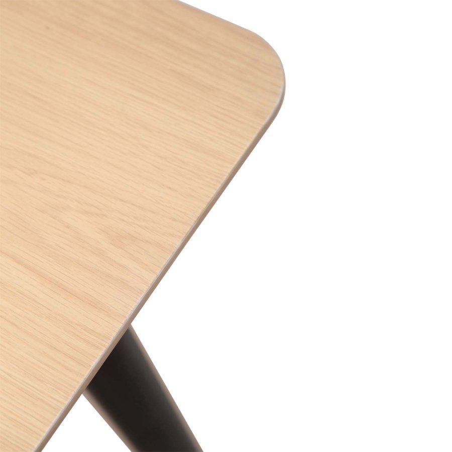 DAN-FORM Yolo Esstisch, rechteckig – weiß gekalktes Eichenfurnier und schwarzes Holz (100x220)