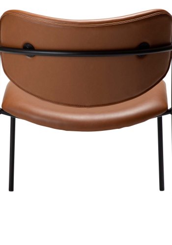 DAN-FORM Zed ftölj, med armstöd - vintage ljusbrunt konstläder och svart stl