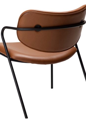 DAN-FORM Zed ftölj, med armstöd - vintage ljusbrunt konstläder och svart stl