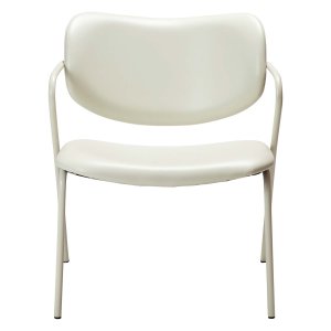 DAN-FORM Zed ftölj, med armstöd - benvitt konstläder och benvitt stl