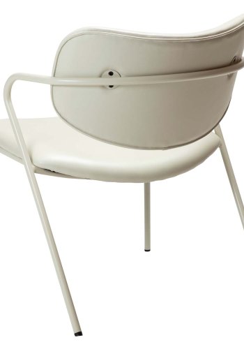 DAN-FORM Zed loungestol, m. armln - knoglehvid kunstlder og knoglehvid stl
