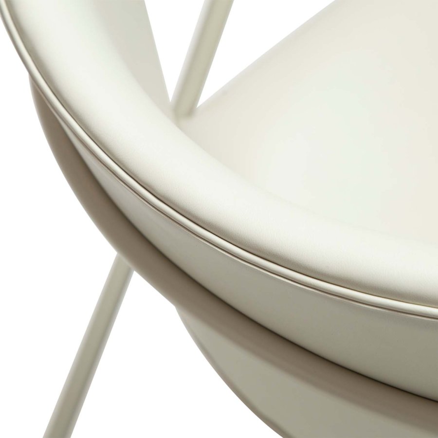 DAN-FORM Zed loungestol, m. armln - knoglehvid kunstlder og knoglehvid stl