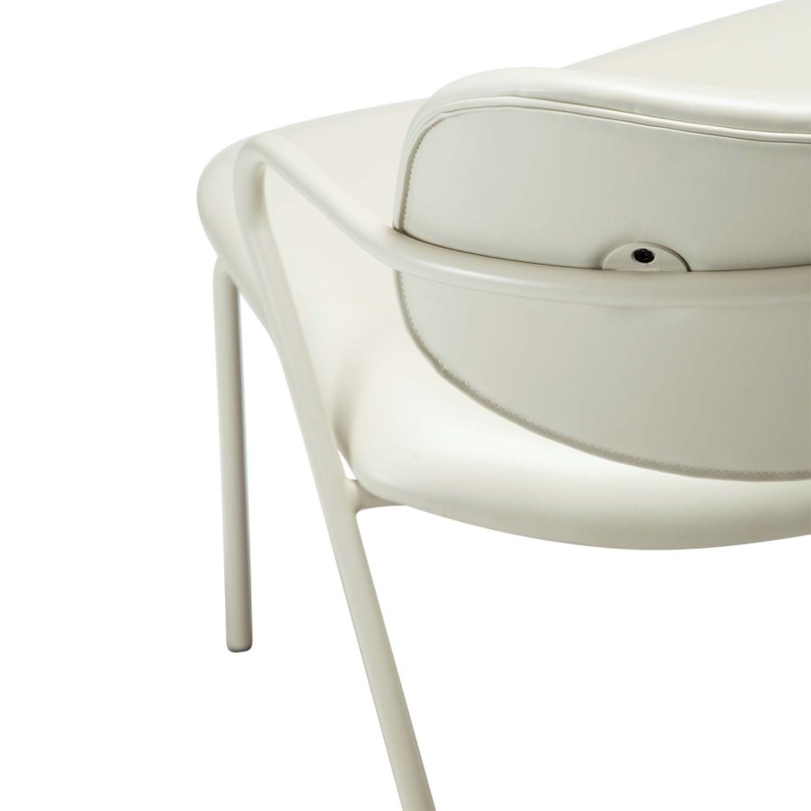 DAN-FORM Zed loungestol, m. armln - knoglehvid kunstlder og knoglehvid stl