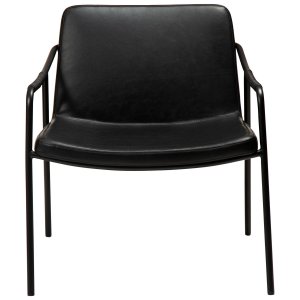 DAN-FORM Boto ftölj, med armstöd - vintage svart konstläder och svart stl