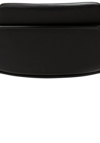 DAN-FORM Boto Loungesessel mit Armlehnen – Vintage-Kunstleder in Schwarz und schwarzer Stahl