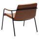 DAN-FORM Boto Loungesessel mit Armlehnen – Vintage hellbraunes Kunstleder und schwarzer Stahl