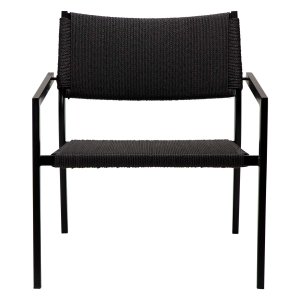 DAN-FORM Loop ftölj, med armstöd - svart papperssnöre och svart stl