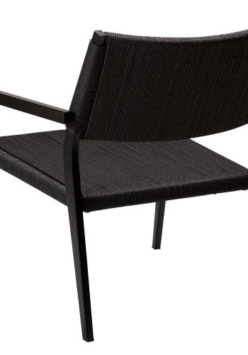 DAN-FORM Loop loungestol, med armlener - svart papirsnor og sort stl