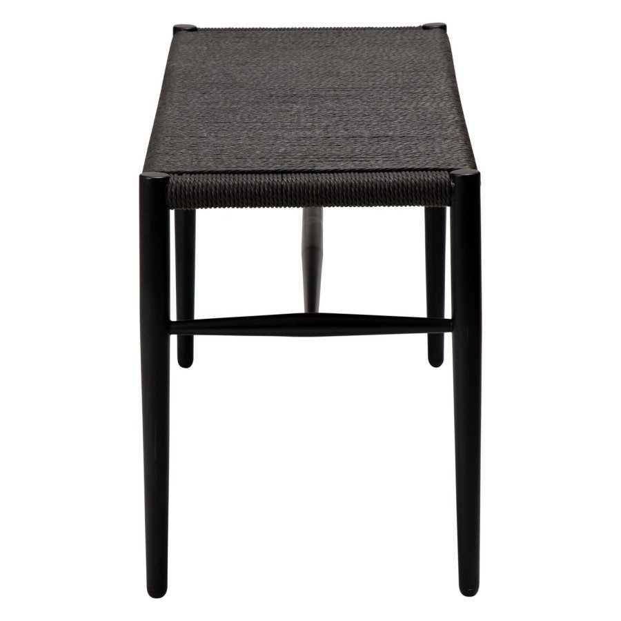 DAN-FORM Sava benk, rektangulr - svart papirsnor og sort stl (100x35)