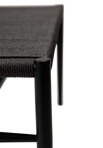 DAN-FORM Sava benk, rektangulr - svart papirsnor og sort stl (100x35)