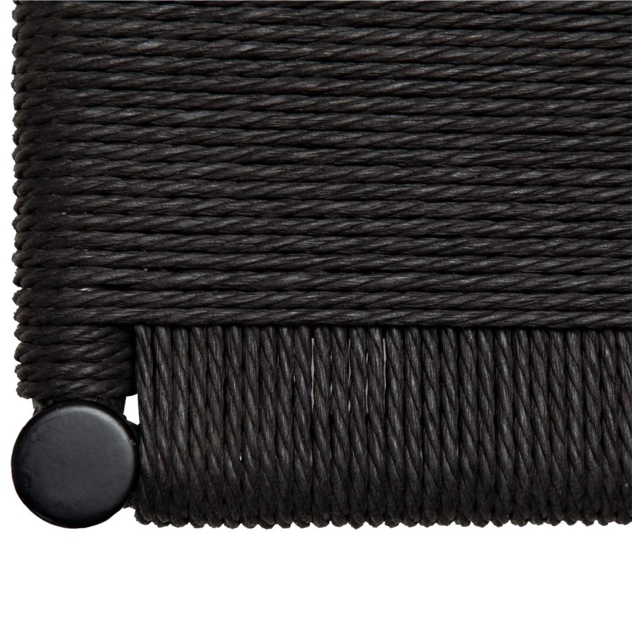 DAN-FORM Sava benk, rektangulr - svart papirsnor og sort stl (100x35)