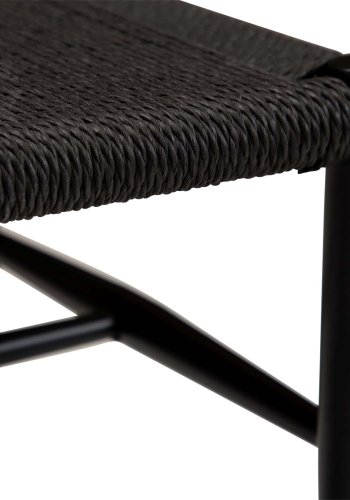 DAN-FORM Sava benk, rektangulr - svart papirsnor og sort stl (100x35)