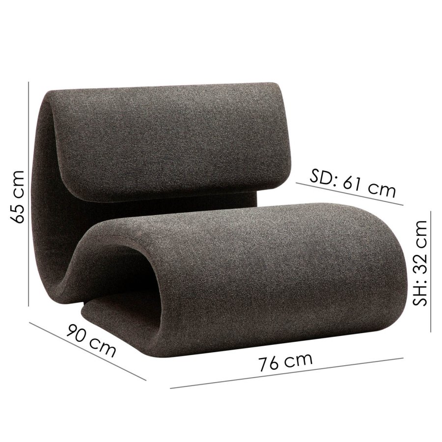 DAN-FORM Dubna loungestol - gr bouclé stof