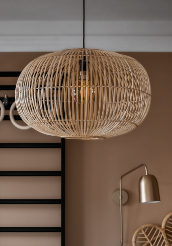 BROSTE COPENHAGEN Zep lampeskjerm for oppheng - naturlig bambus, rund (68)