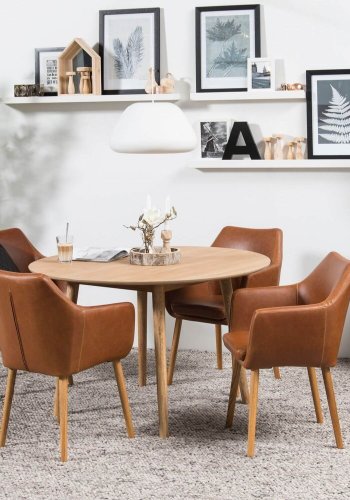 ACT NORDIC Nora f�t�lj - konjaksl�der PU med ben i ek