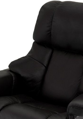Crown recliner stol - sort lder, inkl. fodskammel