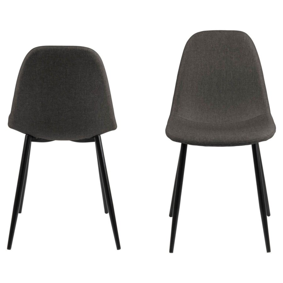 ACT NORDIC Wilma Esszimmerstuhl - anthrazitgrauer Stoff mit Metallbeinen