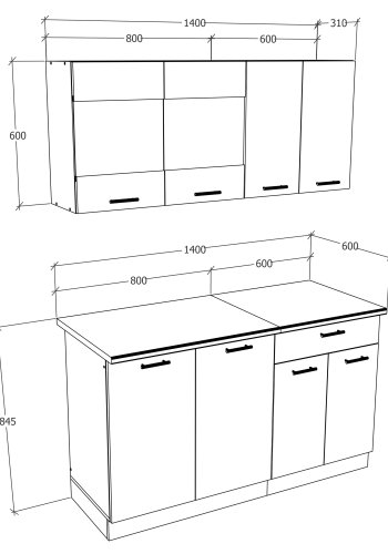 VCM NORDIC 140 Esilo 4-delt tekkken - glas og antracitgr tr