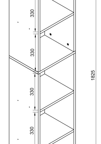 VCM NORDIC Dilos L Bücherregal, mit 4 Regalen – Anthrazitgraues Holz (H: 183 cm x 38 cm x 30 cm)