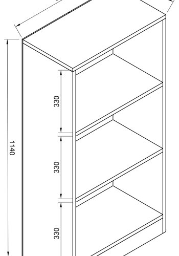   VCM Nordic VCM NORDIC Dilos M reol, m. 2 hyllplan - vit och antracitgr trä