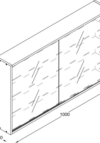 VCM NORDIC Drivalo XL Hängeschrank, m. 2 Schiebetüren und 3 Einlegeböden - Glas und Naturholz