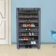 SONGMICS 10-etagers skoreol med st�vt�t afd�kning, opbevaringsskab, organizer med plads til op til 40 par sko, til stue, entr&eacute;, 88 x 28 x 160 cm, gr� RXJ36G