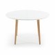 KAVE HOME Oakland spisebord - matt hvitt tre med naturlige ben, ovale, med uttrekk (120/200x90)