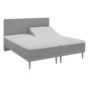 BOBOhome Tidur höjdsäng inkl. bäddmadrass, 180x200 - ljusgr