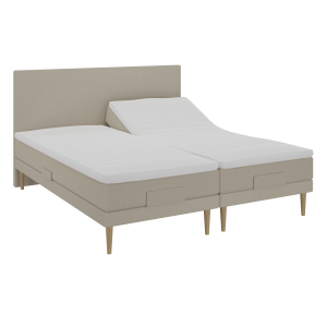 BOBOhome Tidur höjdsäng inkl. bäddmadrass, 180x200 - sandfärgad