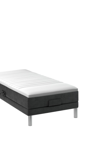 BOBOhome Tidur elevasjonsseng inkl. overmadrass, 90x200 - antrasittgr