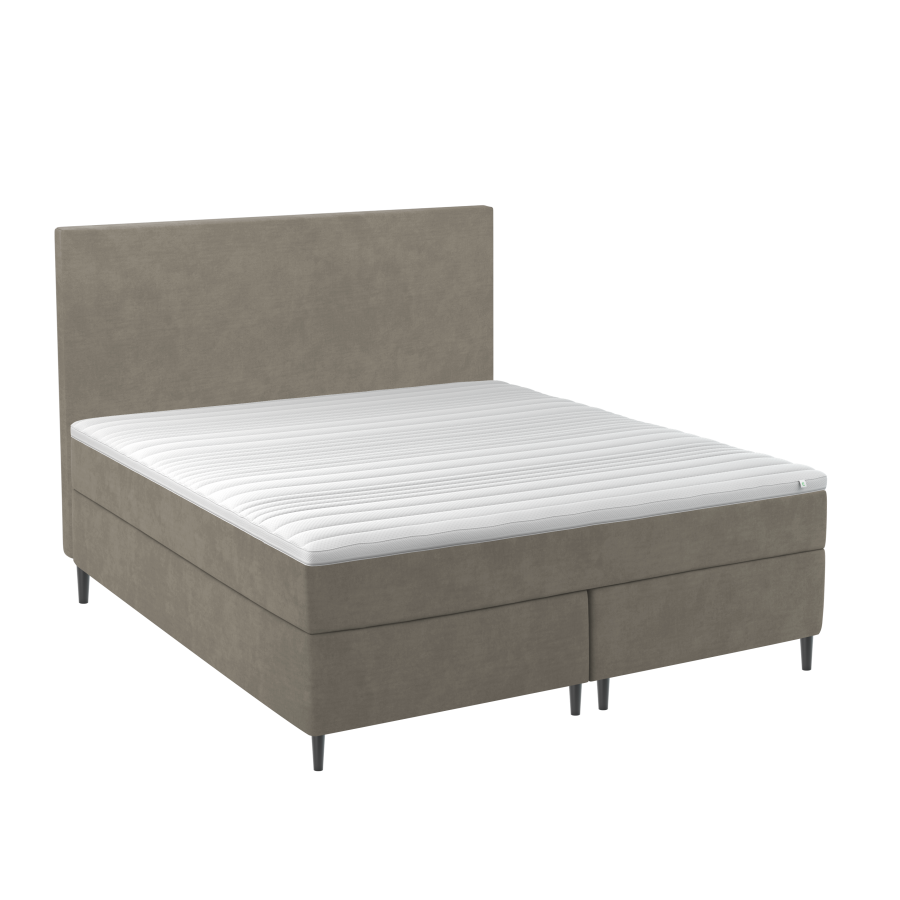 BOBOhome Tidur+ kontinentalseng inkl. overmadrass og sengegavl, 180x200 - sandfarget