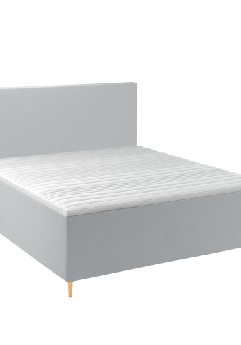 BOBOhome Tidur+ kontinentalseng inkl. overmadrass og sengegavl, 180x200 - lys gr