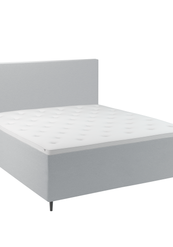 BOBOhome Tidur+ kontinentalseng inkl. overmadrass og sengegavl, 180x200 - lys gr