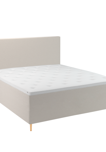 BOBOhome Tidur+ kontinentalseng inkl. overmadrass og sengegavl, 180x200 - sandfarget