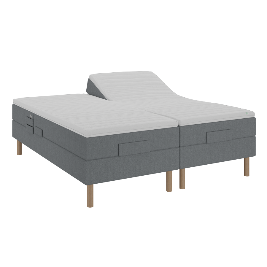 BOBOhome Tidur+ elevasjonsseng inkl. overmadrass, 180x200 - antrasitt