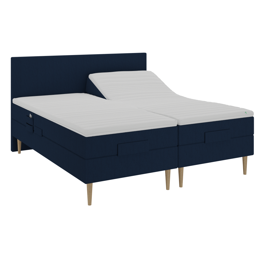 BOBOhome Tidur+ elevasjonsseng inkl. overmadrass og sengegavl, 180x200 - bl