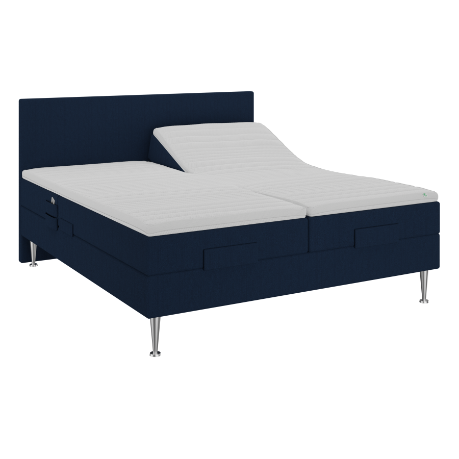 BOBOhome Tidur+ elevasjonsseng inkl. overmadrass og sengegavl, 180x200 - bl