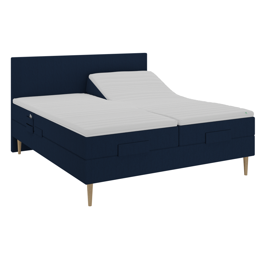 BOBOhome Tidur+ elevasjonsseng inkl. overmadrass og sengegavl, 180x200 - bl
