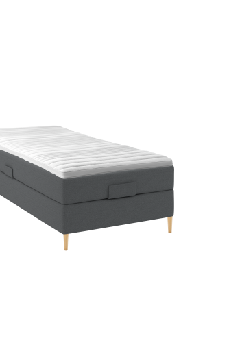 BOBOhome Tidur+ elevasjonsseng inkl. overmadrass, 90x200 - antrasittgr