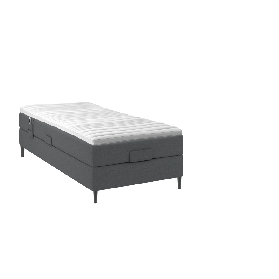 BOBOhome Tidur+ elevasjonsseng inkl. overmadrass, 90x200 - antrasitt