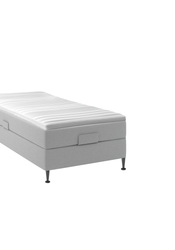 BOBOhome Tidur+ elevasjonsseng inkl. overmadrass, 90x200 - lys gr