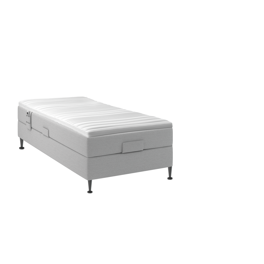BOBOhome Tidur+ elevasjonsseng inkl. overmadrass, 90x200 - lys gr