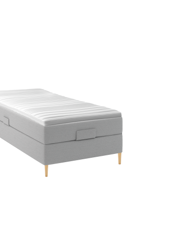 BOBOhome Tidur+ elevasjonsseng inkl. overmadrass, 90x200 - lys gr