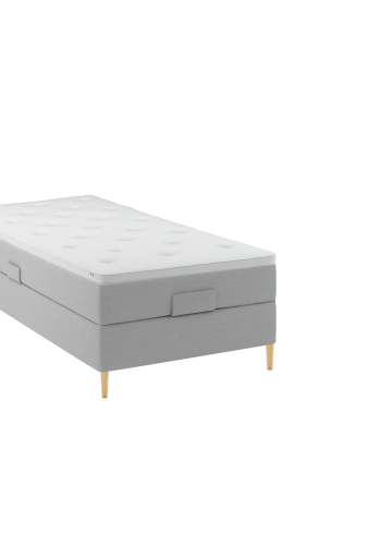 BOBOhome Tidur+ elevasjonsseng inkl. overmadrass, 90x200 - lys gr